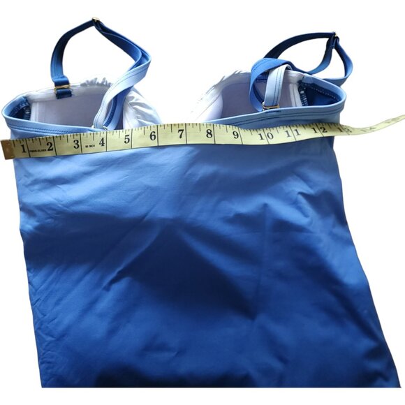 Bleu Rod Beattie Twist Bandeu Tankini top, blue white ombre - Picture 2 of 6